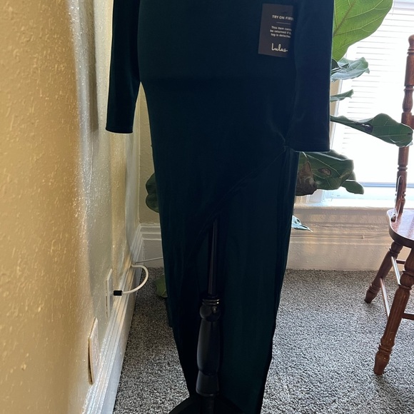 LULUS Emerald Green Velvet Long Sleeve Maxi Dress - Picture 8 of 8